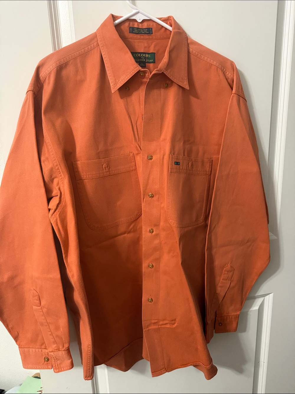 Alexander Julian Vintage 90's Orange Button-Down Work Shirt